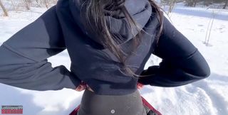 Asian Lululemon Fitness Girl Fucked Warm in -20c
