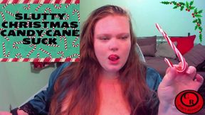 Slutty Christmas Candy Cane Suck - CurvyRedhead - WMV