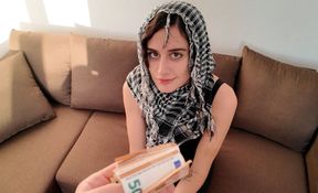 Hijab Slut Couldn't Pay Rent! Gave Pussy Instead!
