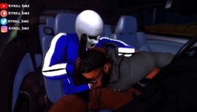 Big black cock destroys my big booty in her car modded sims
