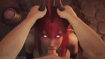 Demon girl gives best blowjob you&#039_ve ever seen