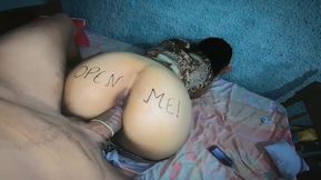 My Stepsister Shows Me a Message Under Her Shorts, Open Me????