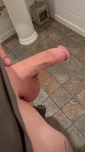 Gas station bathroom public masturbation