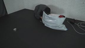 Sonya is packed into a mail bag tickled and spanked