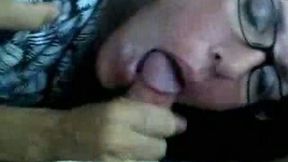 Slender MILF secretary gives me a blowjob in car and takes mouthful