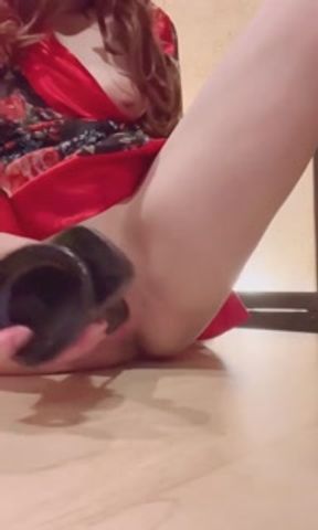 asian slut squirted by a bbc dildo wearing a yukata(japanese summer kimono) Part 2