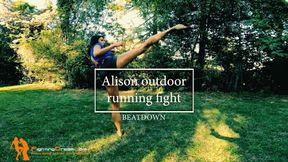 Alison outdoor running fight beatdown