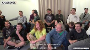 Full class of people watching fat dude how fail with Mea Melone