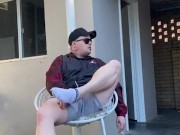 Outdoor fun - Sniffing my socks and Smoking