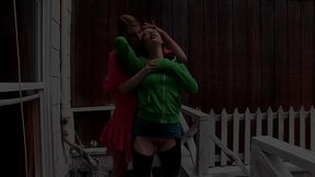 ela darling strap-on fucks madison young outdoors
