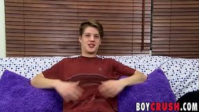 Handsome guy Alex Grahamson plays pocket pool all alone