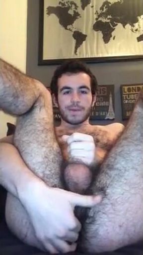 Hairy Hole Fingered by a Horny Hunk