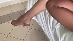 Vgq1 Aunty Sandra in White Girdle, Rht Stockings and Sheer Dress