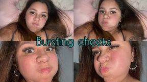 Playing with my cheeks in bed