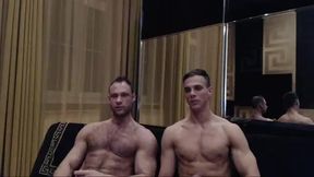 Sexy Muscle Hunks Jerk Off and Have Blowjob Fun