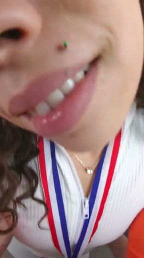 Perfect body stepdaughter wants stepdaddy to relax her before gold medal event   Clip 1