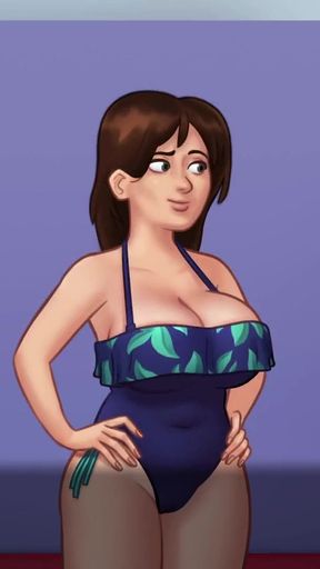 Stepson helps her stepmom in buying clothes (Summertime Saga)   Clip 1