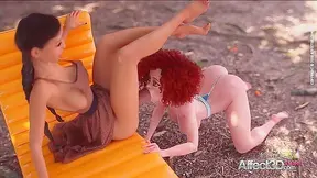 Orange Garden - 3D Futanari Animation with redhead getting ass fucked