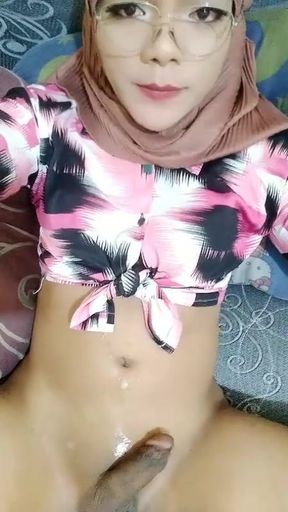 Unforgettable moment from &quot;Indonesian hijab shemale cum and eat it&quot;