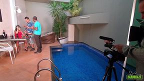 amanda souza nos bastidores da maior produtora brasileira - ed junior - higor negrao - binho ted