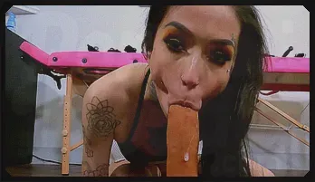 Inked Latina-Indian Solo: Split Tongue Debut