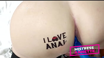 HUGE STRAPON PEGGING.  AMATEUR PEGGING BOYFRIEND. FUCKED IN CHASTITY