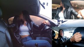 Challenge in Reverse: Kendra in a Leather Jacket, Jeans, and Sparkly Heels