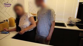 Asian roommate's big boobs and pussy get enjoyed by white guy