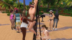 BEACH TICKLE — Women Only Compilation: Every Female Vacationer Takes Her Turn on the Bound Slave