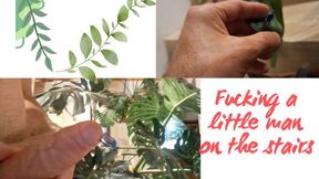 Fucking a little man on the stairs