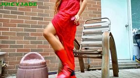Vintage Red Knee High Boots - Boot Show Vol 2