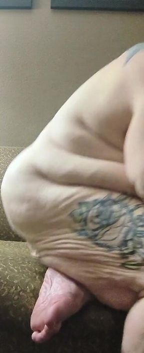 Riding That Cock with That Big Round Ass on the Couch Now He's Not a Grouch