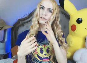 Sexy Blonde Tranny Playing Her Hard Cock