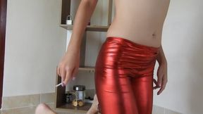 Free Smoking in Red Pvc Leggings Free