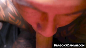 I throatfuck hunk Damian Dragon before proceeding to drill his hole
