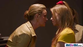 Big tits teen WILL NOT break when strapon fucked by guards