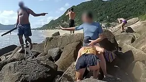 She sucks and bangs in the behind in front of everyone