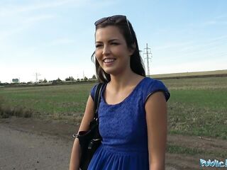 Public Agent Taut hot Czech hairless twat screwed outdoors