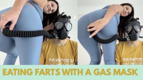 Eating farts with a gas mask