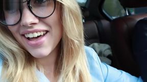 Young Amateur teen 18+ sucks big cock on roadside POV-Luxury Girl