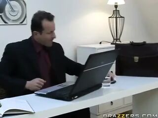 Large Bazookas at Work - Cindy's Boss Likes Her Constricted Cunt and Massages