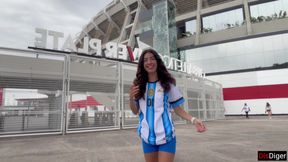 Horny Football Player Katty West Catches a Fan Near the Stadium to Have Sex