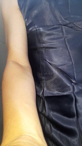 Blue Satin Silk Mini Dress with Gorgeous Lining