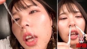 Aina Nagase Covered in Snot During Intense Nose Play