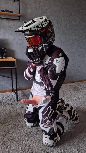 Horny Motocrosser Biker Pushes Himself to the Edge, Couldn't Help Himself, Finished 2 Times