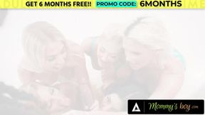 MOMMY'S BOY - Angry MILFs Caught Stud Eating Their Contest Pies & Now Want Payback! REVERSE GANGBANG