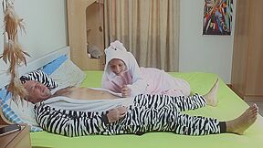 He Fucks My Tight Ass And Cum On My Face, Next I Pegg Him With Strapon And I Fist Him Till Prostate Milking