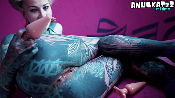 Solo ANAL fisting - Toys and Plugs for Tattoo Girl - Asshole streching