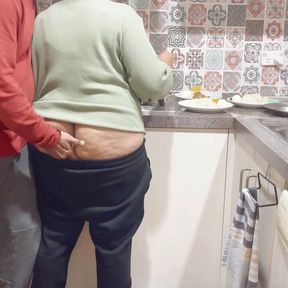 Indian Kitchen Affair: Busty Stepsister&amp;#039;s Ass Kissed, Pressed and Pleasured!