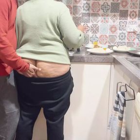 Indian Kitchen Affair: Busty Stepsister&amp;#039;s Ass Kissed, Pressed and Pleasured!